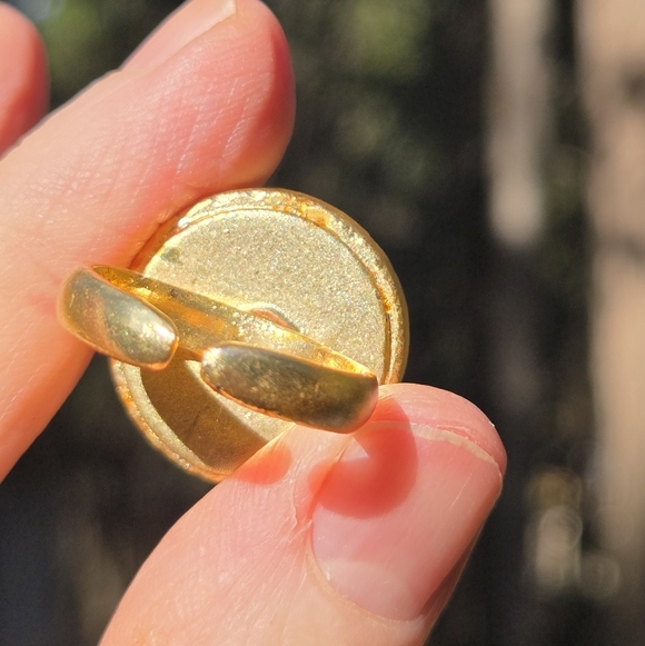 Red ruby drutzy & gold ring Adjustable Size - Picture 10 of 12